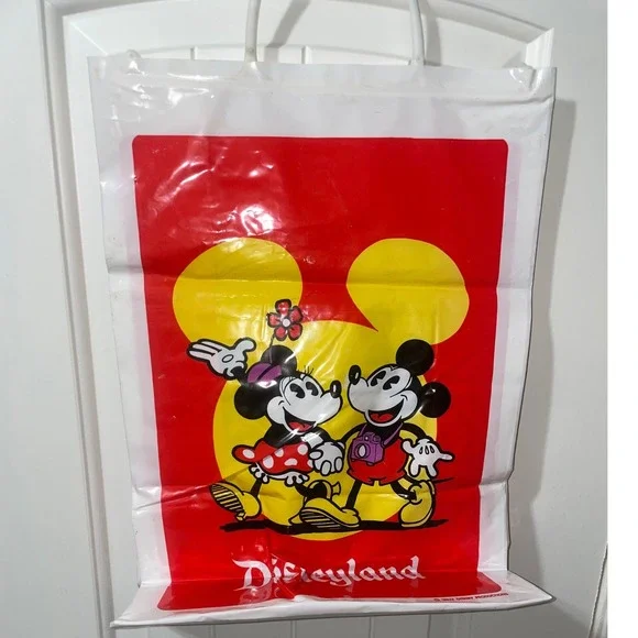 Vintage Walt Disney Disneyland Mickey Mouse Minnie Souvenir Shopping Bag 1980s - Picture 2 of 5